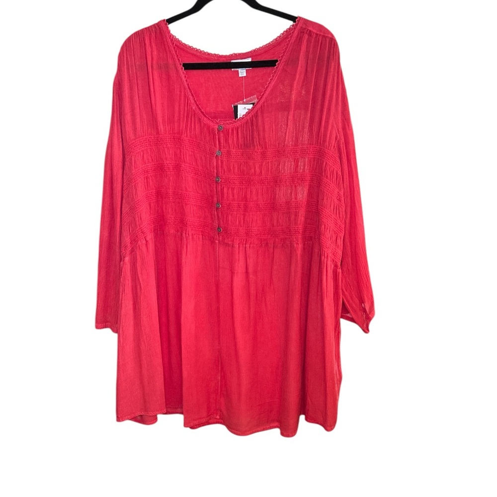 Avenue - Red Gauze Blouse - 30/32